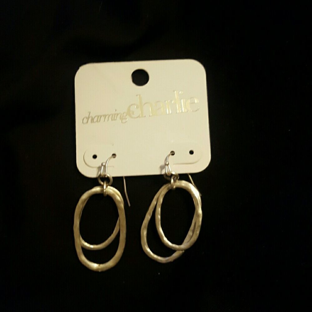 Charming Charlie Matte silver tone earrings NWT